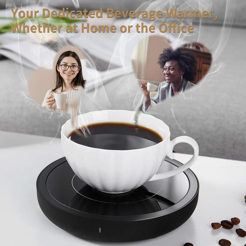 Unbreakable Coffee Mug Warmer for Desk 4H Auto Shut Off, Smart Coffee Cup Warmer with 3 Temperature Setting, Electric Mug Warmer Plate for Coffee, Milk, Tea (Black) - Image 5